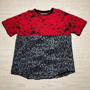 Rolling Paper Brand Men's T-Shirt Size XL Skater Punk Red Black Splatter